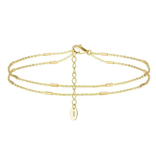 Double chain minimalist anklet 332 Lumeni Jewellery