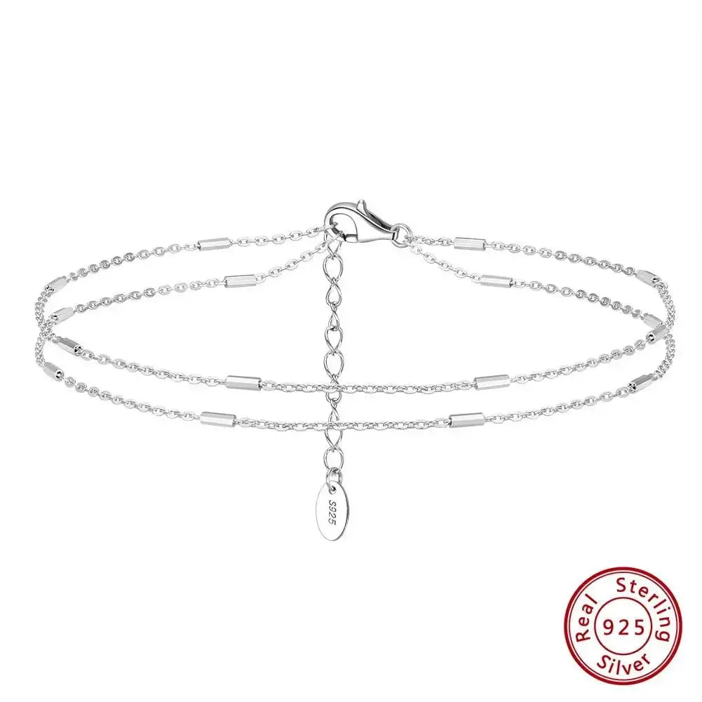 Double chain minimalist anklet 332 Lumeni Jewellery