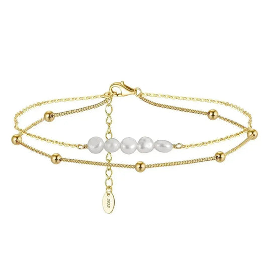 Double layer beads and Pearl Anklet shop name