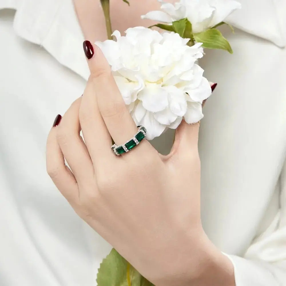 Emerald Green Luxury Eternity Ring shop name