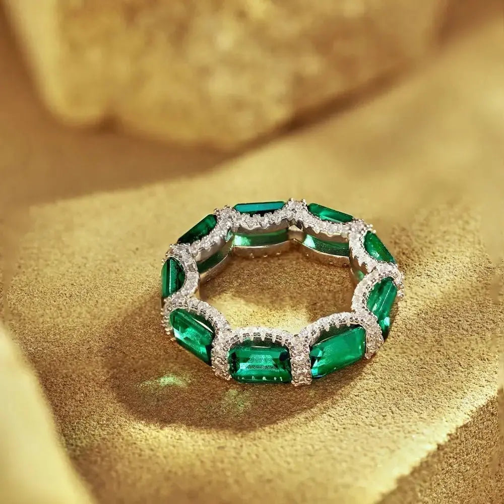 Emerald Green Luxury Eternity Ring shop name