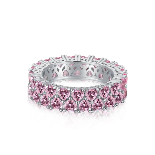 Eternity Pink Double Heart Dazzling Ring shop name