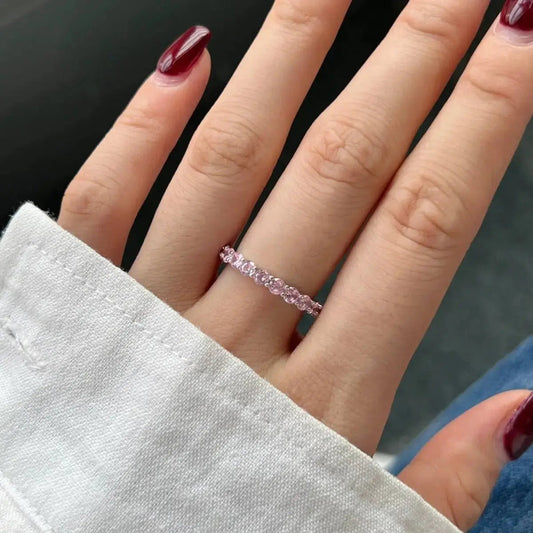 Eternity Thin Stackable Pink Ring shop name