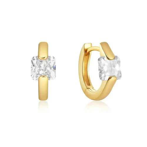 Gold 18K Chunky Gems Huggie Earrings shop name