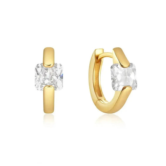 Gold 18K Chunky Gems Huggie Earrings shop name