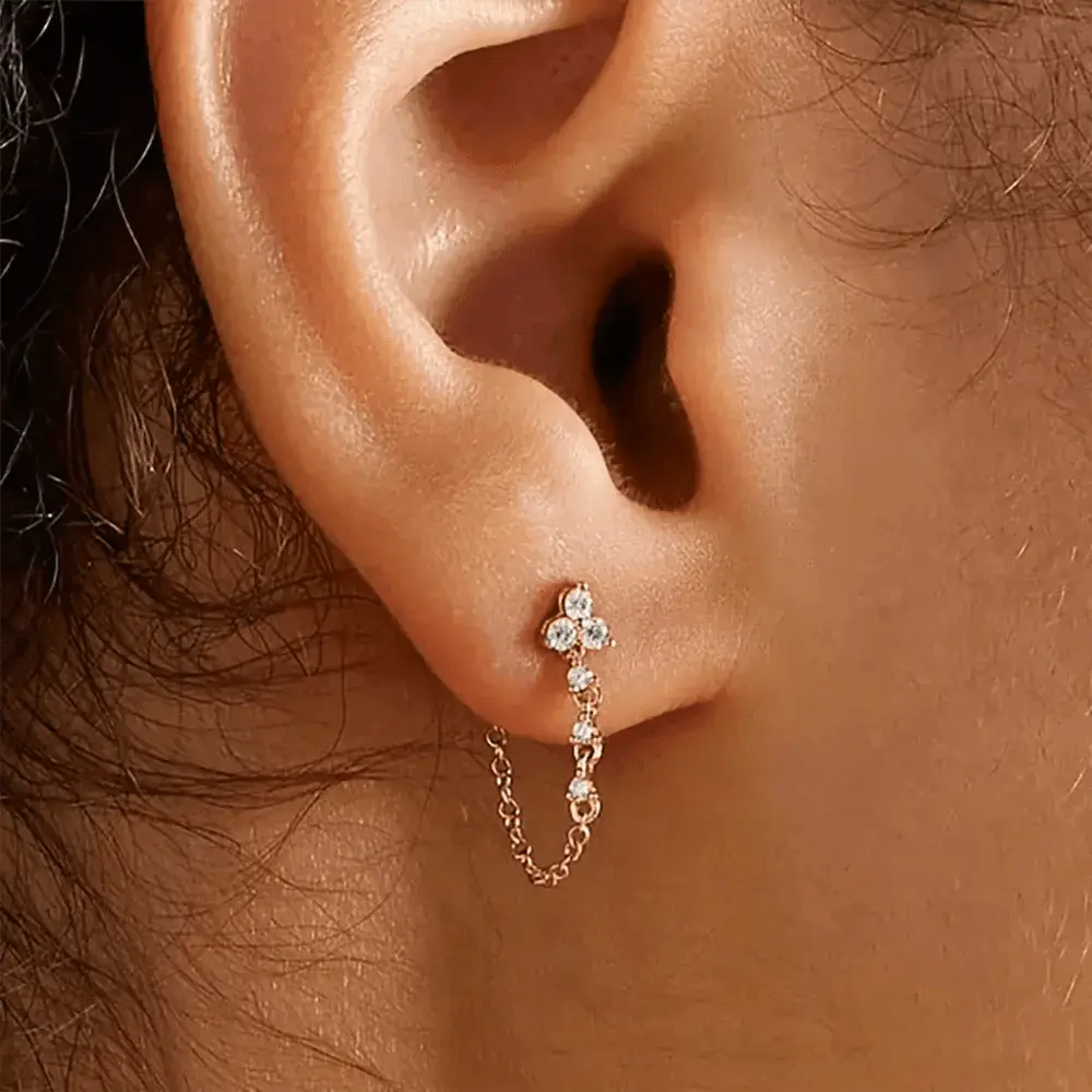 Gold Tassel Princess Trendy Stud Earrings Lumeni Jewellery