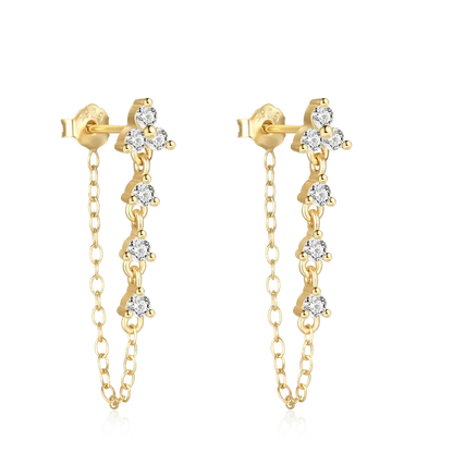 Gold Tassel Princess Trendy Stud Earrings Lumeni Jewellery