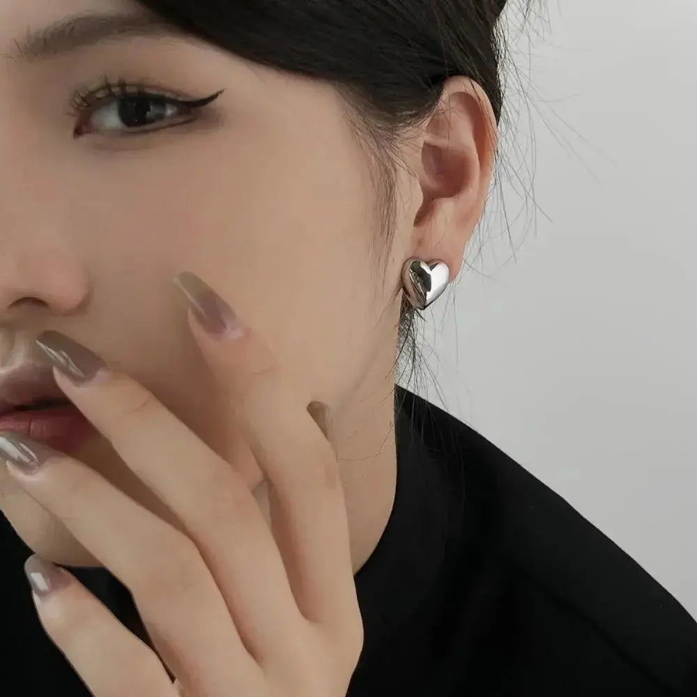 Hearts Large Statement Claw Huggie Earrings Lumeni Jewellery