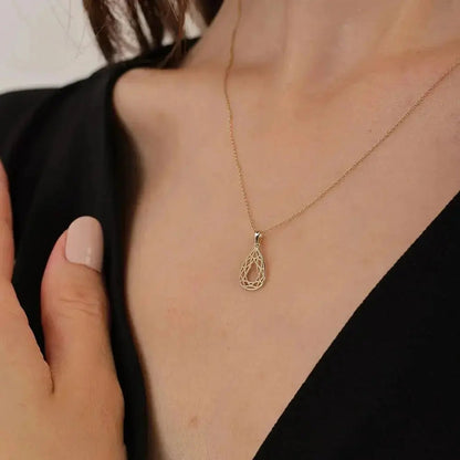 Hollow Drop Pendant Necklace shop name