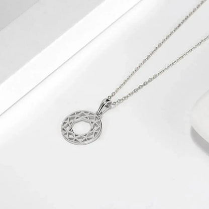 Hollow Geometric Circular Pendant and Chain Necklace shop name