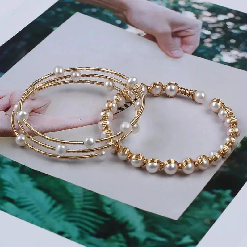 Hot Sale Natural Freshwater Pearl Adjustable Bangles shop name