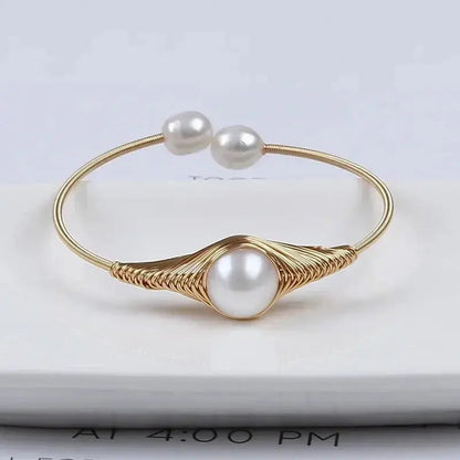 Hot Sale Natural Freshwater Pearl Adjustable Bangles shop name