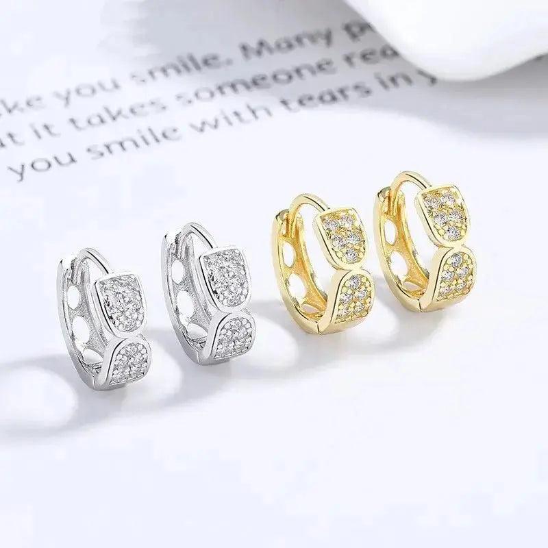 Elegant Pave Bow Huggie Earrings