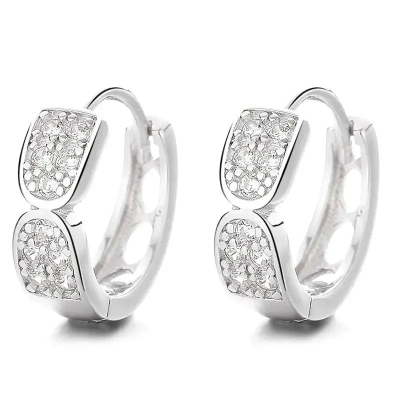 Elegant Pave Bow Huggie Earrings