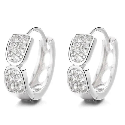 Elegant Pave Bow Huggie Earrings