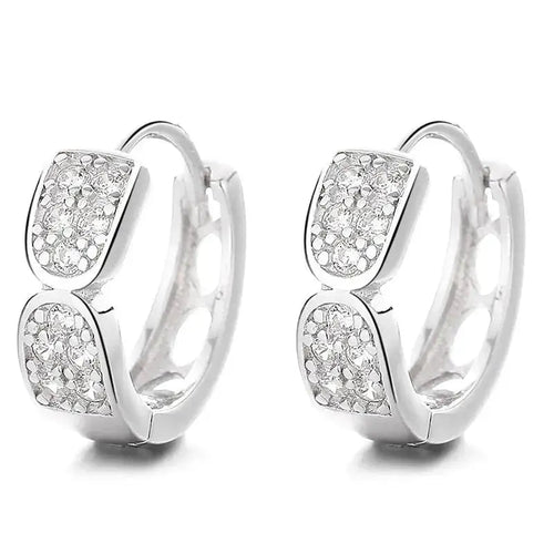 Elegant Pave Bow Huggie Earrings