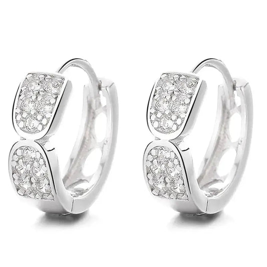 Elegant Pave Bow Huggie Earrings