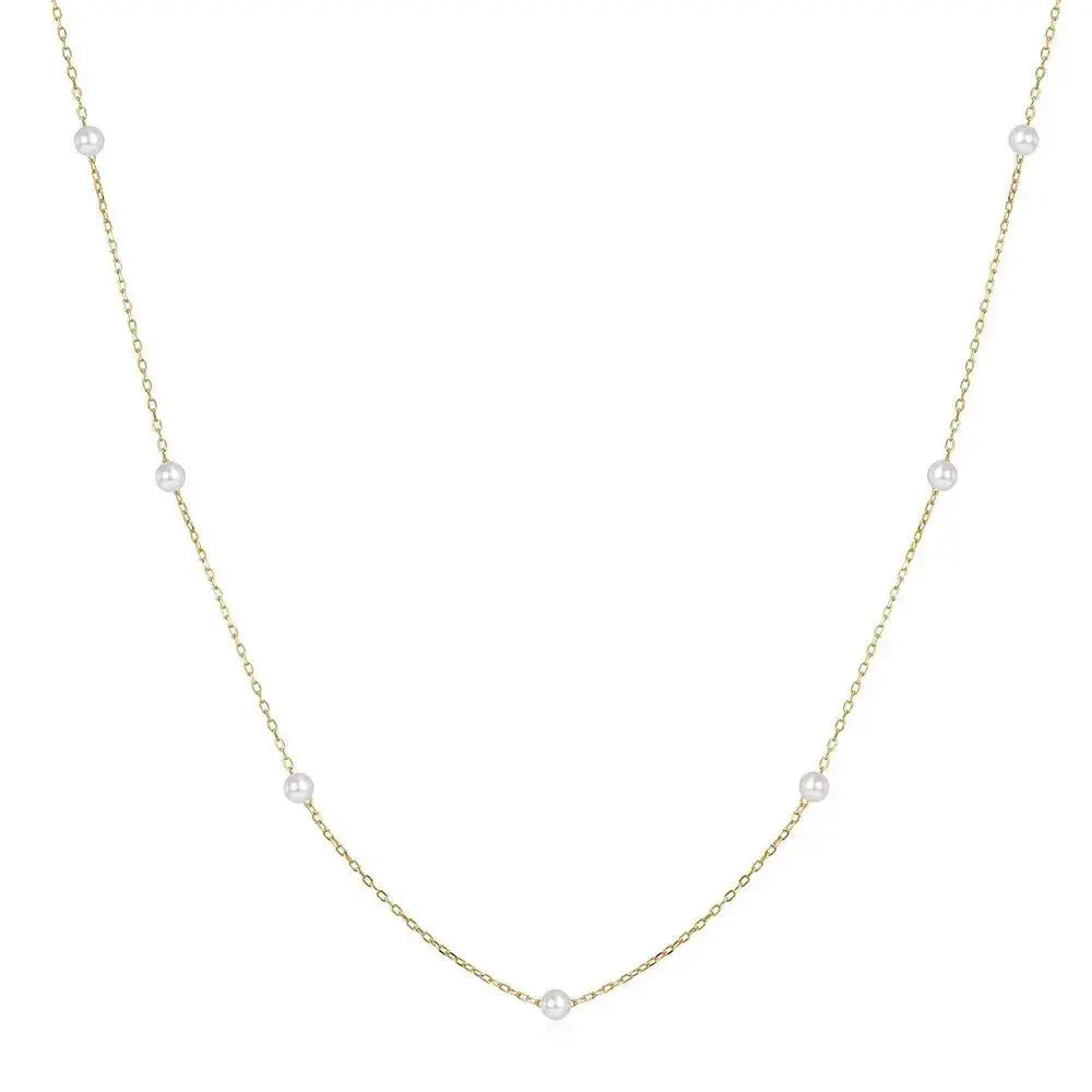 Minimalist pearl necklace shop name