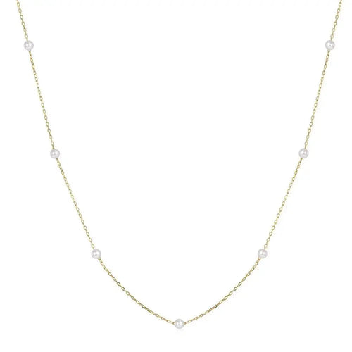Minimalist pearl necklace shop name