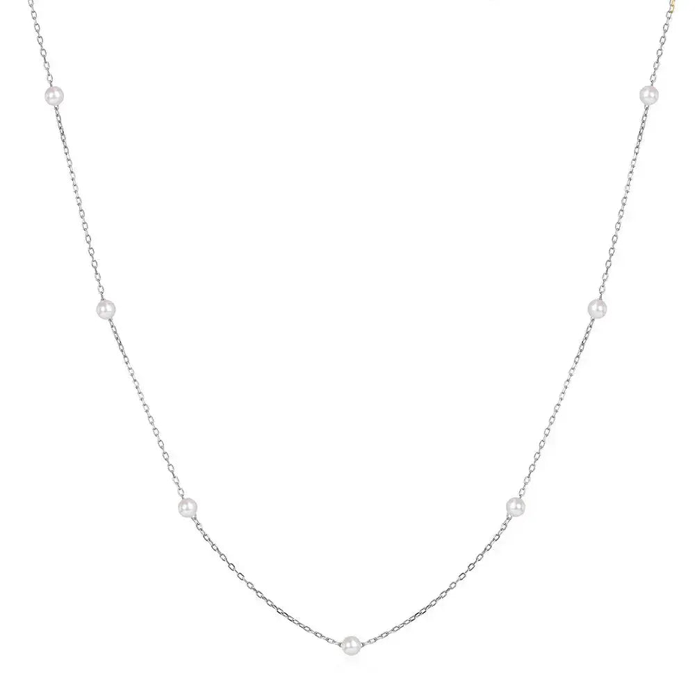 Minimalist pearl necklace shop name