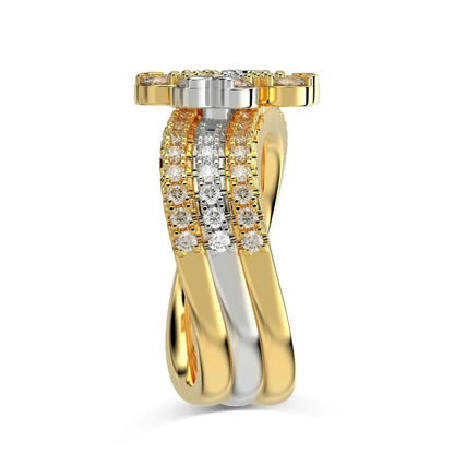 Mixed Metal Stackable Clover Ring 3 in 1 shop name