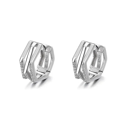 Multilateral Geometric Polygon Chunky Hoop Earrings
