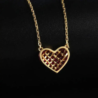 Natural Ruby 0.8 Ct Heart Pendant 18K Solid Gold Necklace shop name