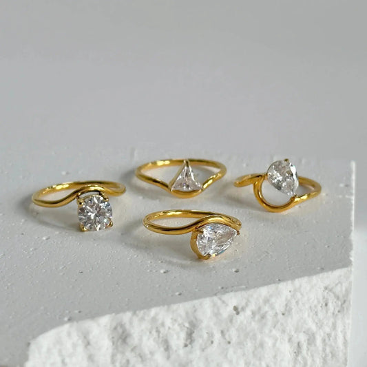 New Fashion Geometric Cut Rings