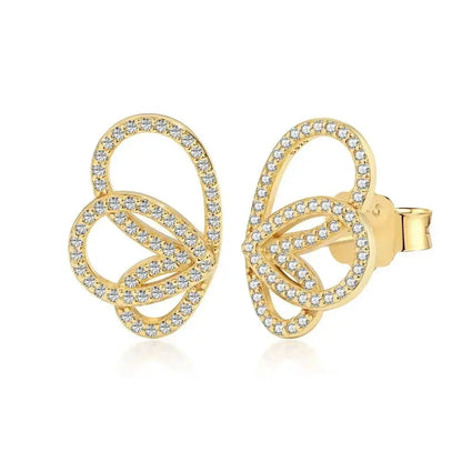 Pave Hollow Butterfly Wings Earrings