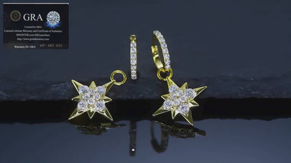 Moissanite Twinkle Stars Hoop Earring