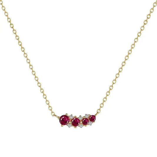 Red Ruby accent zircon Necklace shop name