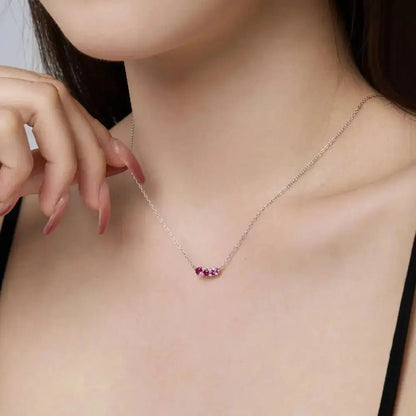 Red Ruby accent zircon Necklace shop name