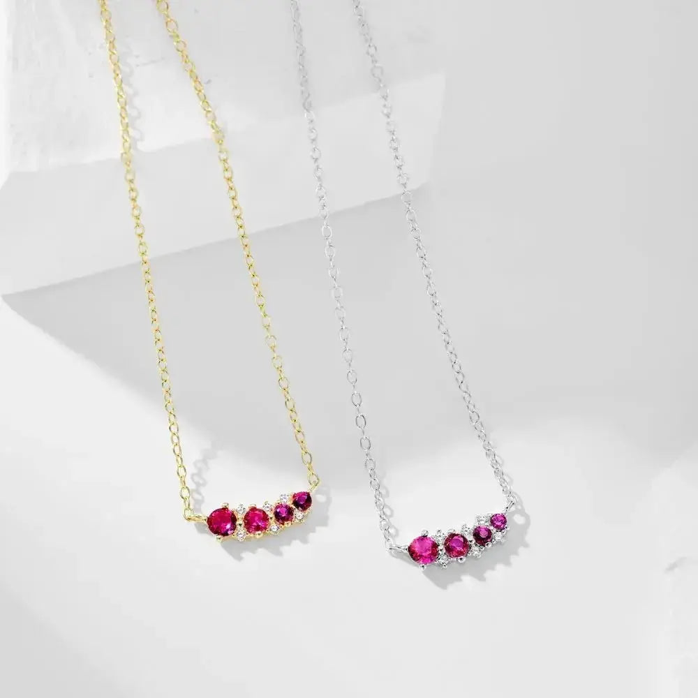 Red Ruby accent zircon Necklace shop name