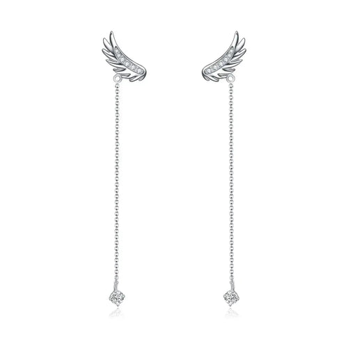 Silver Angel of the Dangle Earrings