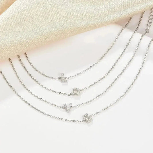 Silver Letter Charm Bracelet shop name