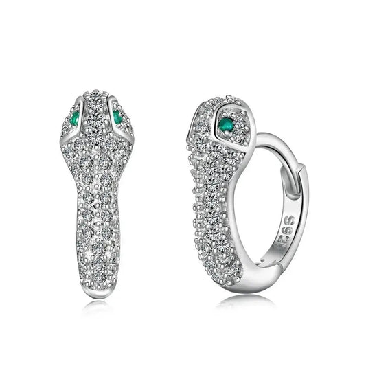 Silver Serpent Hoop Earrings Lumeni Jewellery