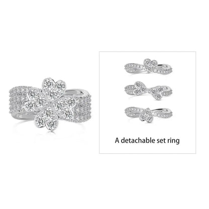 Silver Stackable Clover Ring 3 in 1 shop name