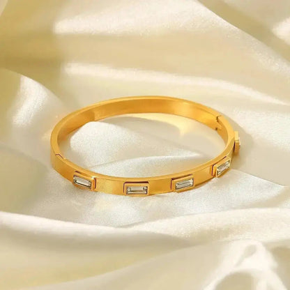 Stylish 18K Baguette Diamond Bracelet shop name