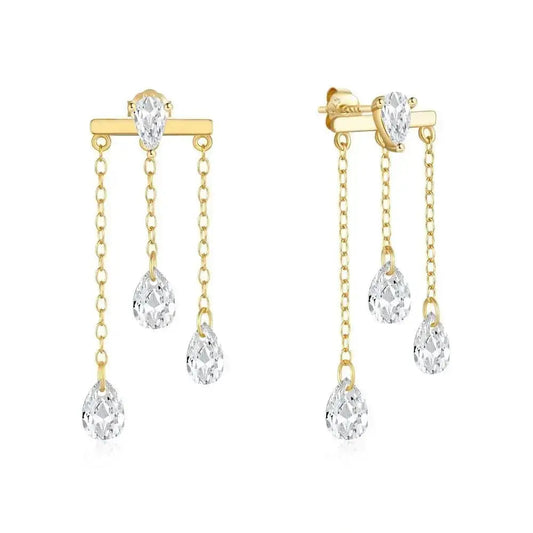 Three is Charm Gold Tassel Jacket Earrings shop name