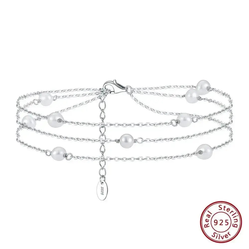 Three layer Pearl anklet shop name