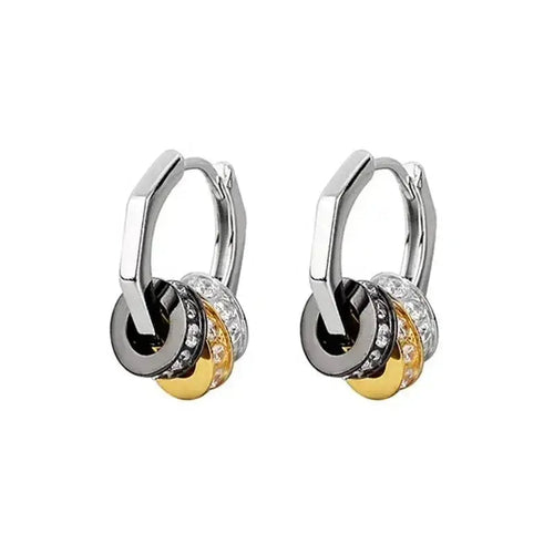Trio Charms Silver Hexagon Hoops shop name