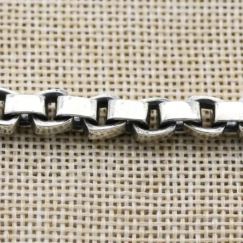 Vintage Handmade Chunky Square Chain and Unique Clasp Bracelet shop name