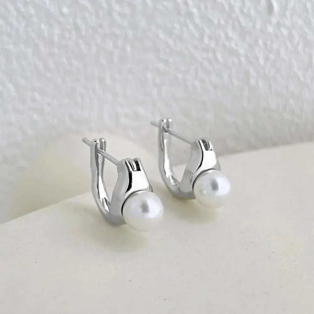 Vintage Pearl Silver Earrings 337 Lumeni Jewellery